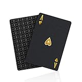 BIERDORF Baraja Poker Plastico Negro - Resistente al Agua Novedad Cartas de Poker...