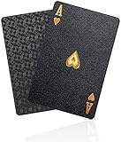 Baraja Poker Plastico Negro - Resistente al Agua Novedad Cartas de Poker Profesional