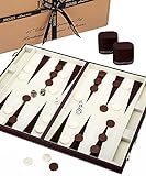 Jaques of London Juego de Backgammon - 15 Pulgadas - Juego de Backgammon de Lujo